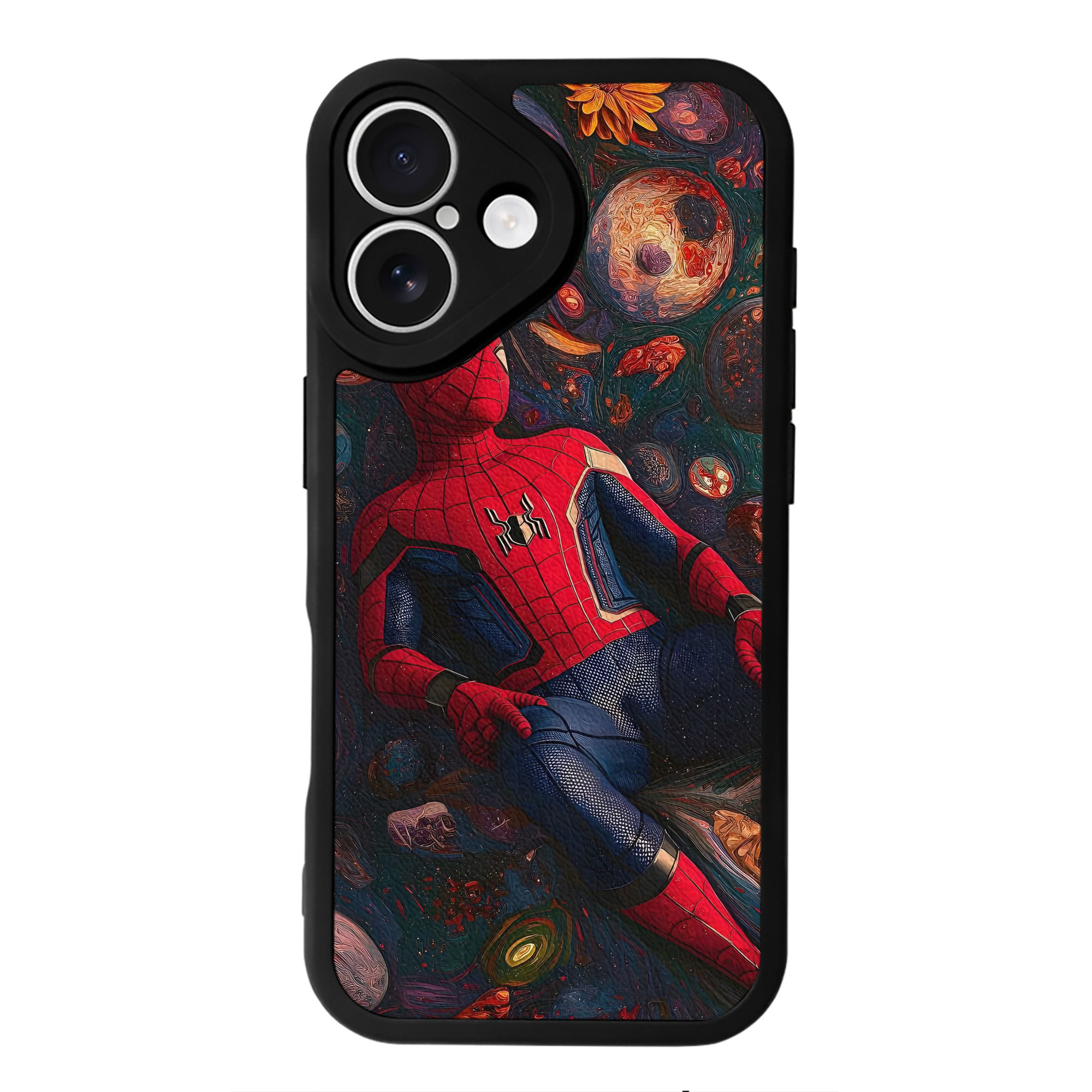 （画像用） Spider Man スパイダーマン 【iPhone 16シリーズ対応】シリコンスマホケース（レザー調） 材質：シリコン